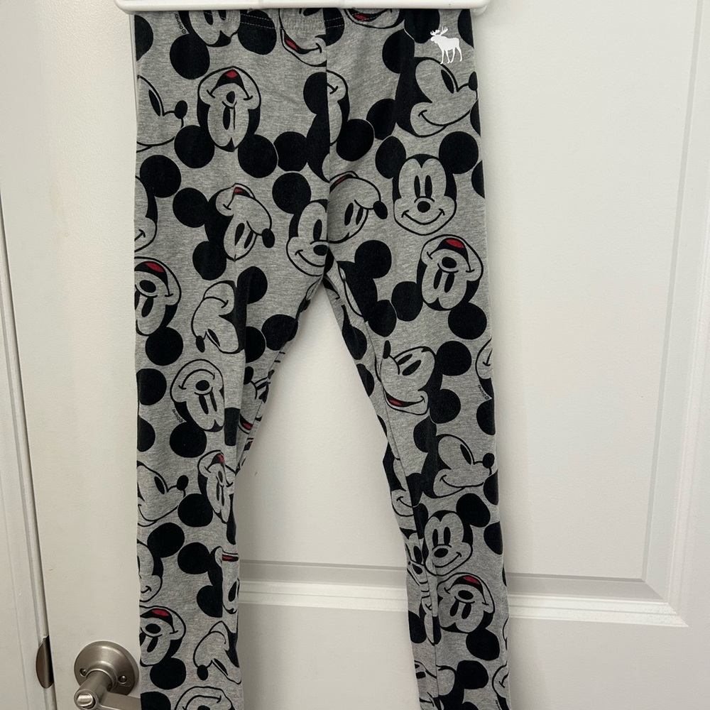 abercrombie kids Gray & Black Mickey Mouse Leggings